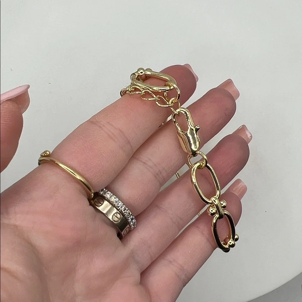 182. 18k Gold Plated Bracelet 7” - 8 1/2”